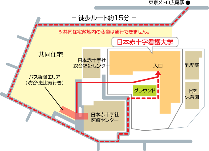 日本赤十字看護大学史料室 地図画像